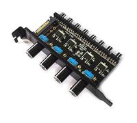 Contrôleur de vitesse de ventilateur à 8 canaux, Hub à 4 boutons, pour CPU, boîtier HDD, VGA, PWM, support PCI, alimentation 12V