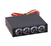 Contrôleur de vitesse de ventilateur ordinateur contrôleur de ventilateur régulateur de vitesse pour PC, panneau avant de refroidissement LED, 4 canaux, 4 broches et 3 broches