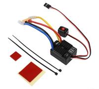 Contrôleur de vitesse électrique ESC 60 A sans balais pour véhicules télécommandés à l'échelle 110 avec blocage du moteur et protection contre la perte de signal d'accélérateur (noir)