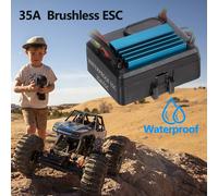 Contrôleur De Vitesse Électronique Esc 35a, Sans Balais, Étanche, Pour Voiture 1/16 1/18 Rc Camion Jouets Modèle Pièces Bleues