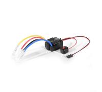 Contrôleur de vitesse électronique ESC brossé 6 12 V compatible avec l'échelle 1/10 pour voitures et bateaux télécommandés avec capuchon programmable (noir)