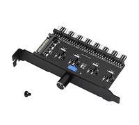 Contrôleur de vitesse Ventilateur de refroidissement Concentrateur Ventilateur de PC 8 canaux pour boîtier CPU HDD VGA PWM Fan PCI Bracket ()