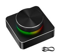 Contrôleur de volume externe sans fil, bouton de contrôle du volume pour ordinateur externe - Haut-parleur audio, bouton programmable, sept éclairages pour home cinéma en direct