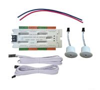 Contrôleur d'escalier LED à 32 canaux avec détecteur de mouvement, entrée 12 V/24 V DC, protection contre les courts-circuits pour escalier intérieur