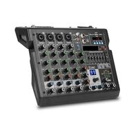Contrôleur DJ, Console De Mixage En Métal 6 Canaux 99 DSP For Studio D'enregistrement DJ, Son Live, For Home Studio, Karaoké, Soirée