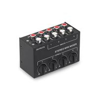 Controleur DJ, CX400 Mini Passive Stereo Mixer RCA 4-Channel Small Au-dio Mixer Stereo Dispenser for Live Studio DJ Equipment