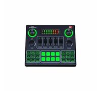 Contrôleur DJ, Leedoar V9SJ mélangeur Audio Portable professionnel Microphone carte son en direct changeur de voix jeu enregistrement diffusion