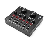 Contrôleur DJ, Mélangeur Au-dio HD V8 USB, carte son externe, casque, Microphone, diffusion personnelle en direct, webcast for téléphone portable, ordinateur, PC, Dj(V8)