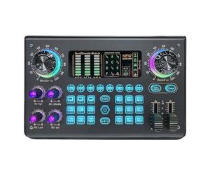 Contrôleur DJ, Mélangeur multifonction, carte son numérique Portable, Console de mixage BT USB, alimentation fantôme 48V intégrée