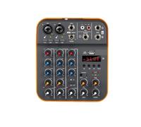 Contrôleur DJ, Tuner 4 canaux, console DJ avec Bluetooth 5.0, alimentation fantôme 48 V, carte son USB for enregistrement sur ordinateur et karaoké