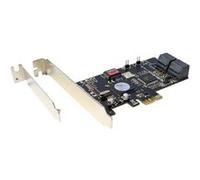 Contrôleur hôte InLine® 4x SATA II RAID 0/1/5/10 PCIe + support de logement extra-plat G