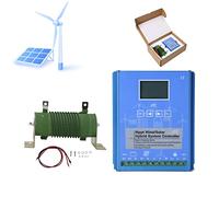 Contrôleur hybride solaire - 12 V/24 V/48 V MPPT Boost Charge avec écran LCD pour générateur d'éolienne et chargeur de batterie, prend en charge 600 W éolienne et 600 W solaire
