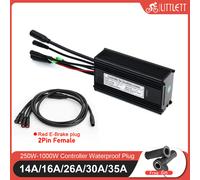 Contrôleur KT à onde sinusoïdale pour vélo électrique, 36V/48V, 16a, 26a, 30a, étanche, sans balais, 250W, 350W, 500W, 1000W, 1T5, 2 broches, femelle, avec fonction de lumière 30A avec 1T5Red