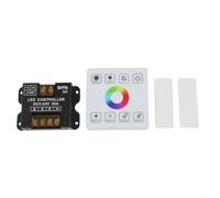 Contrôleur LED DC 5 V-24 V 30 A pour bandes LED RVB, variateur de panneau tactile avec télécommande RF, contrôlable sans fil jusqu'à 20 m, fonction mémoire, ultra plat pour montage mural, blanc/noir