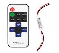 Contrôleur LED RF, Télécommande LED 5-24V 5A, Contrôleur pour Ruban LED Monochrome 2 Broches, Compatible COB SMD 5050 3528 2835 5630, Mini Dimmer Réglage Luminosité Modes Dynamiques, Mémoire Intégrée