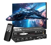 Contrôleur mural vidéo 2 x 2 4K TV épissure processeur mural HDMI et DVI entrée 4 écrans TV dans 1 écran mural Support télécommande infrarouge, RS232, rotation à 180°, 2x2,1x1,1x2,1x3,1x4,1x5