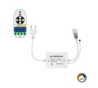 Contrôleur pour Ruban LED 220V AC 220LED/m CCT IP67 Largeur 15mm Coupe tous les 100cm avec télécommande IR 23 Touches Blanc