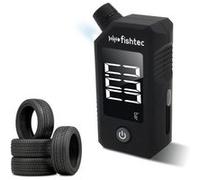 Contrôleur Pression Pneus Digital FISHTEC LCD LED Testeur Usure Mesures PSI KPa Bar Porte-Clés Compact Sécurité Routière Noir G