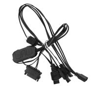 Contrôleur RGB Multicanal Noir PVC pour Synchronisation Lumineuse PC | Installation sans Outil, Extension Pratique à Quatre Voies, Boîtier Compact, Usage Bureau, Maison