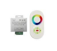 Contrôleur RGB sans fil DC12V-24V 18A, 1 pièce, panneau tactile, variateur, télécommande à 5 boutons for bande lumineuse LED RGB 2835 3528 5050(White)