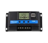 Contrôleur solaire 12 V 24 V, régulateur de charge d'identification automatique, système de charge de batterie intelligent pour gestion de l'alimentation des panneaux solaires hors réseau (30 A)