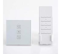 Contrôleur tactile intelligent pour ouvre-fenêtre électrique, interrupteur à 2 canaux CC 24 V avec télécommande, tension d'entrée CA 100-240 V, surface en verre, 86 x 86 mm, blanc (48 W)