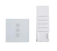 Contrôleur tactile intelligent pour ouvre-fenêtre électrique, interrupteur à 2 canaux CC 24 V avec télécommande, tension d'entrée CA 100-240 V, surface en verre, 86 x 86 mm, blanc (96 W)