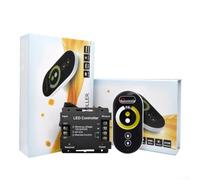 Contrôleur tactile RVB, 30 A 6 touches pour bandes LED CC 12 V/24 V avec télécommande RF 2,4 G, coque en fer, protection contre les courts-circuits, fonction mémoire (CCT)