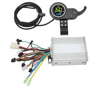Contrôleur trottinette électrique 450W 36V / 48V avec écran LCD rond couleur et accélérateur pouce - débridage électrique, installation universelle et remplacement facile