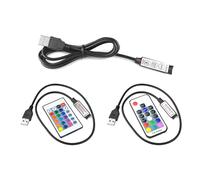 Contrôleur USB RGB pour bande lumineuse LED 5V, Mini interrupteur à 3 touches/contrôle IR 24 touches/télécommande RF 17 touches pour éclairage de décoration intérieure 24Key IR Remote