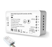 Contrôleur WLED ESP32 : contrôleur de bande LED polyvalent, contrôleur WLED avec téléchargement micro pour NeoPixel (WS2812B, WS2811, SK6812, WS2801 APA012, APA104) et commande LED SPI, DC5-24 V