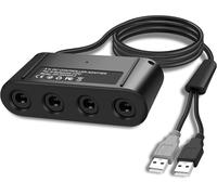Controller Adapter For Gc, Compatible With Switch Super Smash Bros Ngc Adapter For Wii U/Pc Usb & Switch With 4 Port/Turbo And Vibration Features