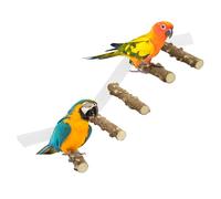 Conure Perchoir pour oiseaux, rampe d'escalade, montage à ventouse, en bois et acrylique, perchoir de douche peu encombrant, accessoire de cage idéal pour perroquet, perruche, cacatode, conure, 1