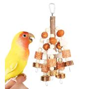 Conure Toys, Bird Cage Chewing Toy, 11.81x3.54 inches Natural Applewood Nut String with Clip, Parrot Cage Accessory for Lovebird Macaw Finch Mynah Interactive Pecking Play