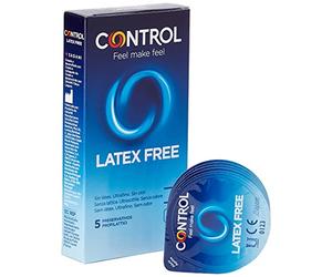 Convative Control Latex Free - Boîte de 5 préservatifs en polyuréthane, ultrafine, sans odeur, lubrifié et sexe sûr. Profitez des préservatifs avec un ajustement parfait pour une relation sûre.