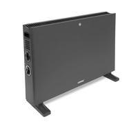 Convecteur électrique 2000W - Gris - Avec Ventilateur Turbo - Thermostat réglable - 2 puissances de chauffage