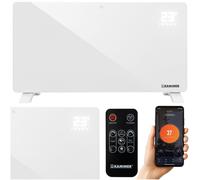 Convecteur électrique en verre intelligent wifi 2500w lcd + application et télécommande blanc