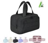 Convely Toiletry Bag Large Capacity Travel Cosmetic Bags for Women, Lightweight & Easy to Clean with Handle Makeup Bags (Black)