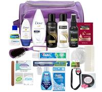 Convenience Kits International Kit de voyage 31 pièces pour femme comprenant : ensemble de produits de soins capillaires de voyage plus visage, corps, soins bucco-dentaires, essentiels de voyage dans