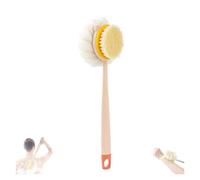 Convenientto 2-in-1 Bath Scrubber & Back Brush, Boundbreed Extra Long Handle Shower Brush, Exfoliating Bath Brush For Body Dead Skin Remover(Pink)