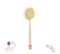 Convenientto 2-in-1 Bath Scrubber & Back Brush, Boundbreed Extra Long Handle Shower Brush, Exfoliating Bath Brush For Body Dead Skin Remover(Pink-a)