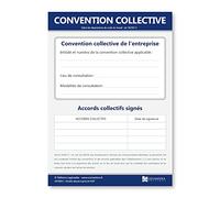 Convention collective applicable en entreprise - Panneau d'affichage - Plastifié et effaçable - Kit de fixation inclus (pastilles adhésives) - Fabriqué en France
