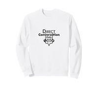 Conversation directe Uniquement : déclaration de Communication Minimaliste Sweatshirt, Unisexe pour Adultes, Blanc, XXL