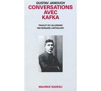 Conversations avec Kafka - Gustav Janouch - Maurice Nadeau-Lettres Nouvelles - Livre