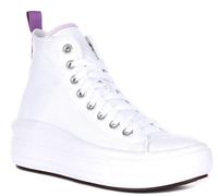 Converse A03667C Lacet Junior Haut Femmes Baskets Blanc Violet UK 3 - 7