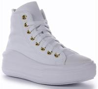 CONVERSE A05459C Tout Étoile Move Plateforme Femmes Baskets or Blanc UK 3 - 8
