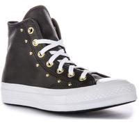 CONVERSE A06809C Chuck 70 Hi Cuir Clouté Femmes Baskets Noir Or UK 3 - 8