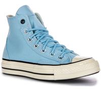 Converse A07445C Court Patch Canvas Et Cuir Mens Trainer En Bleu Ciel UK 6 - 11