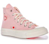 Bottes Femmes Converse A09113C Chuck 70 Y2K Imprimé Cœur En Rose Clair UK 3 - 8