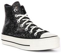 Converse A09551C All Star Hi Paltform Femme Baskets Noir Argent UK 3 - 8